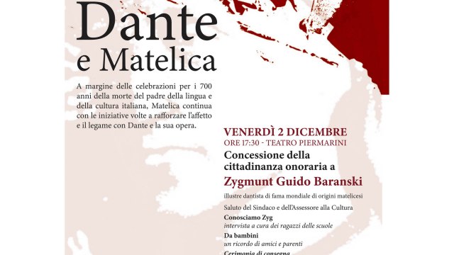 Dante e Matelica: Cittadinanza Onoraria  Zygmunt Guido Baranski